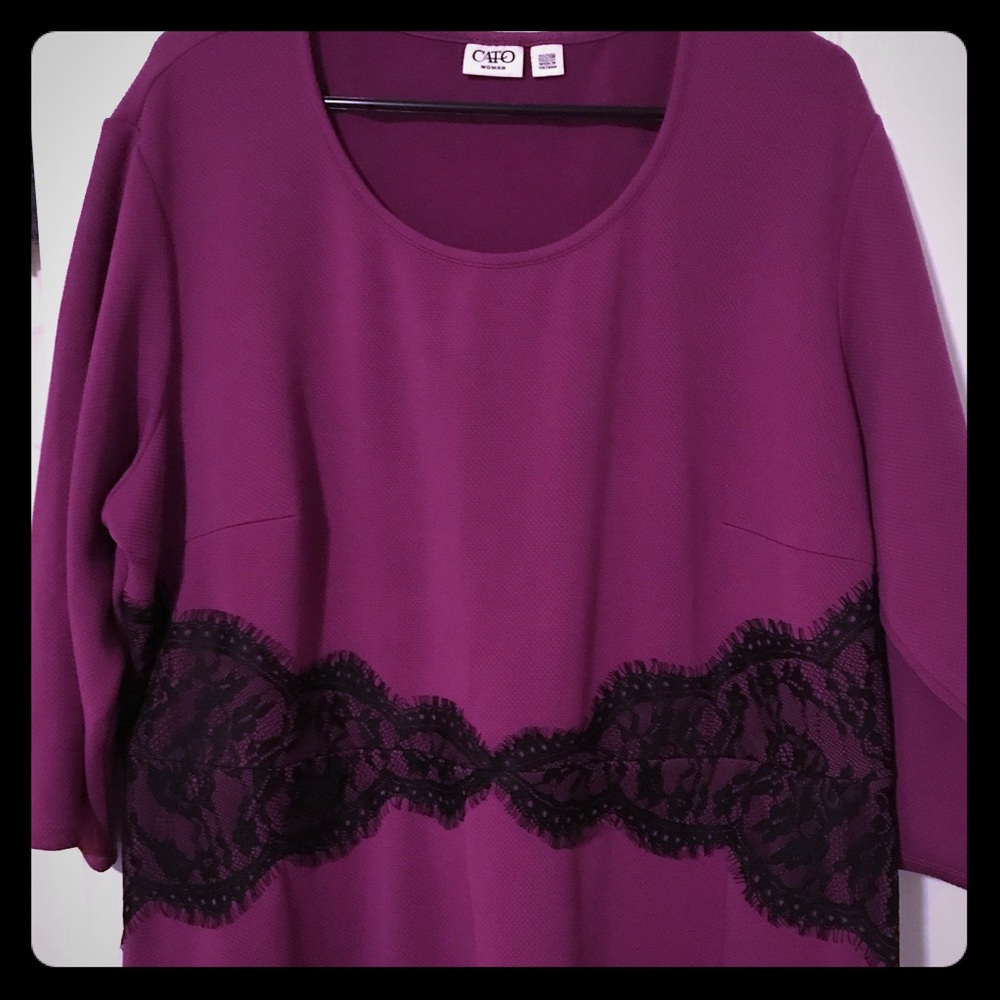 Purple Cato dress with lace detail